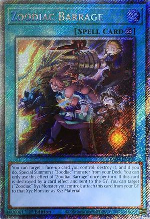 Zoodiac Barrage (Platinum Secret Rare) (RA04-EN091) - Quarter Century Stampede 1st Edition