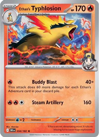 Ethan's Typhlosion 034 - Reverse Holofoil SV10 Destined Rivals - Rare