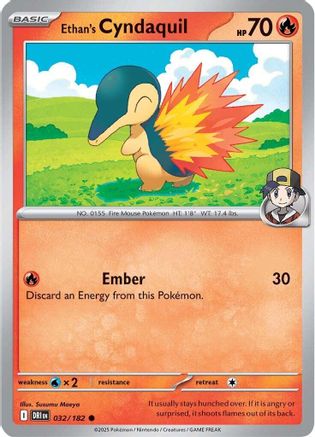 Ethan's Cyndaquil 032 - Reverse Holofoil SV10 Destined Rivals - Common