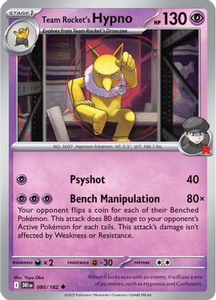 Team Rocket's Hypno 080 SV10 Destined Rivals - Uncommon