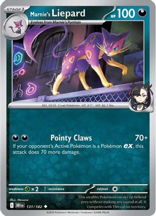 Marnie's Liepard 131 - Reverse Holofoil SV10 Destined Rivals - Uncommon