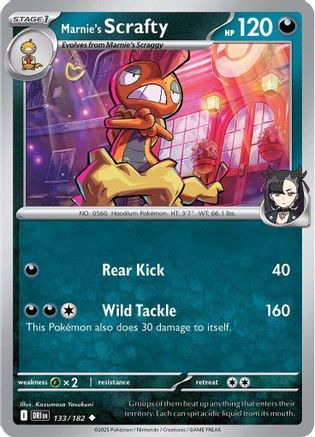Marnie's Scrafty 133 - Reverse Holofoil SV10 Destined Rivals - Uncommon