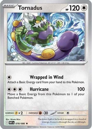 Tornadus 078/086 - Holofoil SV White Flare - Rare