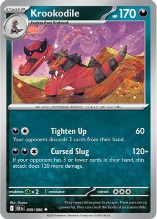 Krookodile 059/086 - Reverse Holofoil SV Black Bolt - Uncommon