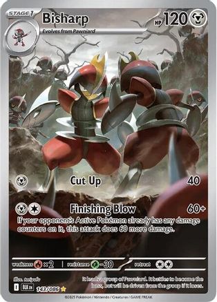 Bisharp 143/086 - Holofoil SV Black Bolt - Illustration Rare