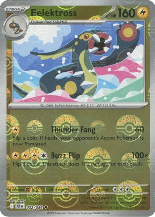 Eelektross (Poke Ball Pattern) 032/086  - Holofoil SV Black Bolt - Uncommon