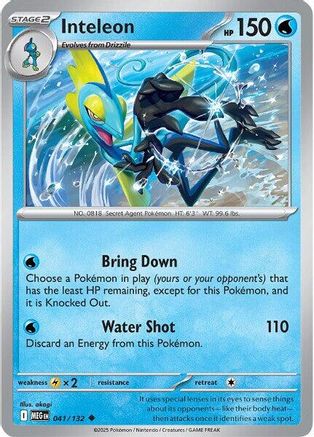 Inteleon 041/132 - Reverse Holofoil ME01 Mega Evolution - Uncommon