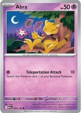 Abra 054 - Reverse Holofoil ME01 Mega Evolution - Common