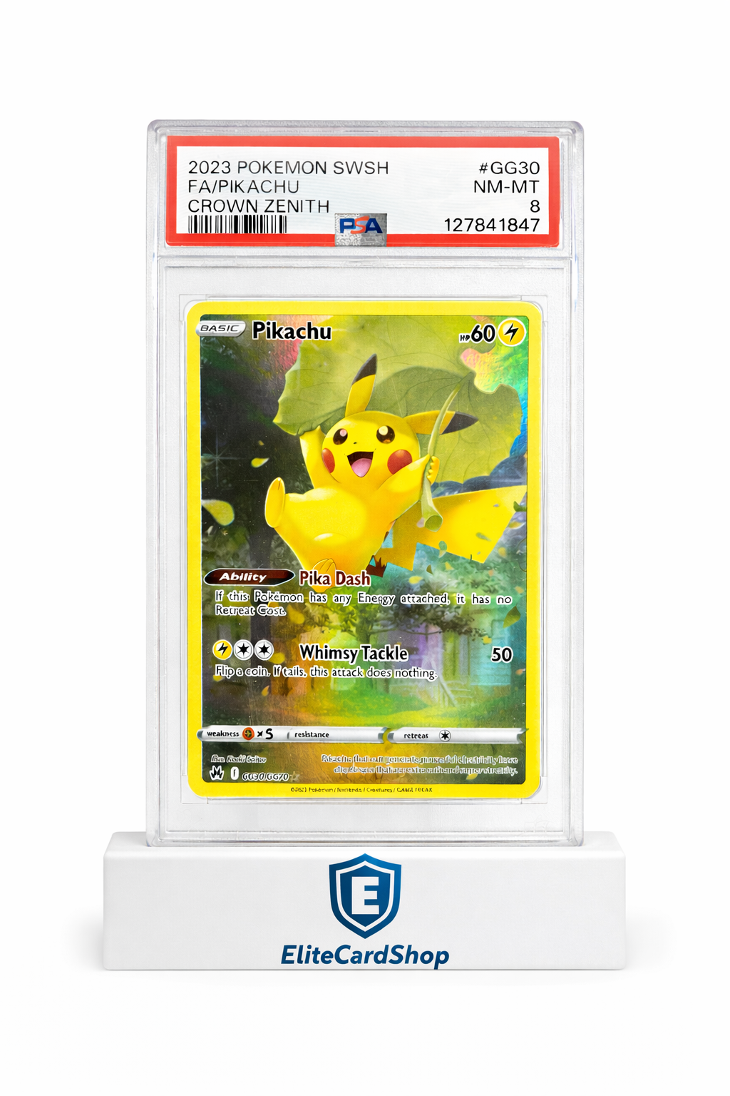 2023 Pokémon Crown Zenith Pikachu GG30 PSA 8 NM-MT | Full Art Gallery Rare Slab