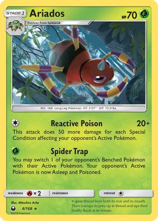 Ariados 006  - Holofoil SM  Celestial Storm - Holo Rare