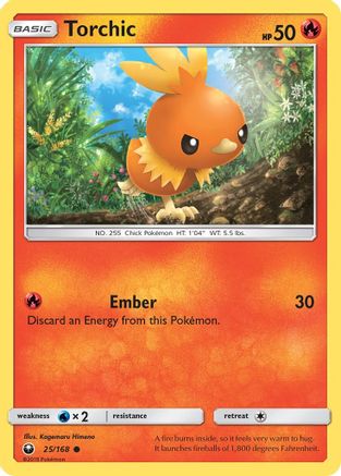 Torchic (25) 025/168  - Reverse Holofoil SM  Celestial Storm - Common