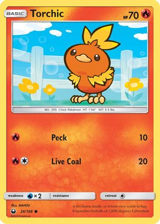 Torchic (26) 026/168  - Reverse Holofoil SM  Celestial Storm - Common