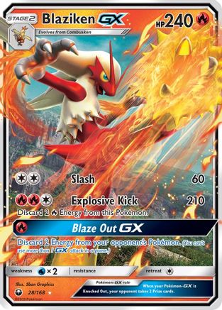 Blaziken GX 028/168  - Holofoil SM  Celestial Storm - Ultra Rare