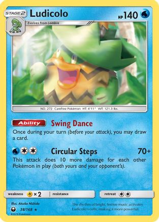 Ludicolo 038/168  - Reverse Holofoil SM  Celestial Storm - Holo Rare