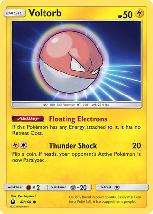 Voltorb 047/168  - Reverse Holofoil SM  Celestial Storm - Common