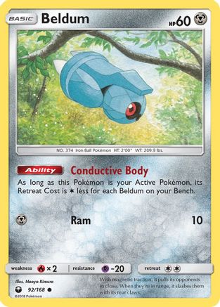 Beldum (92) 092  - Reverse Holofoil SM  Celestial Storm - Common