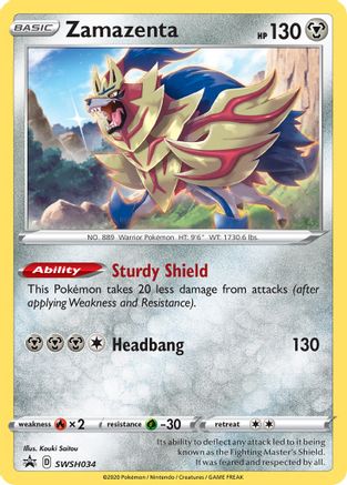 Zamazenta SWSH034  - Holofoil SWSH Sword & Shield Promo Cards - Promo