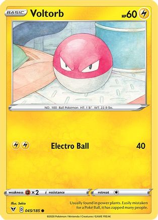 Voltorb 045/185  - Reverse Holofoil SWSH04 Vivid Voltage - Common
