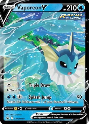 Vaporeon V SWSH150  - Holofoil SWSH Sword & Shield Promo Cards - Promo