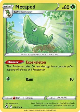 Metapod 002/264  SWSH08 Fusion Strike - Uncommon