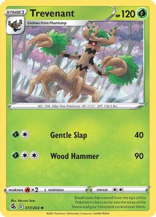 Trevenant 017/264  - Reverse Holofoil SWSH08 Fusion Strike - Uncommon