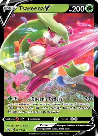 Tsareena V 021/264  - Holofoil SWSH08 Fusion Strike - Ultra Rare