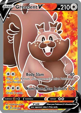 Greedent V (Full Art) 256/264  - Holofoil SWSH08 Fusion Strike - Ultra Rare