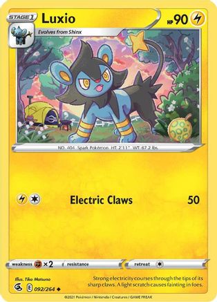 Luxio 092/264  SWSH08 Fusion Strike - Uncommon