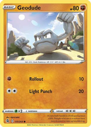 Geodude 135/264  SWSH08 Fusion Strike - Common