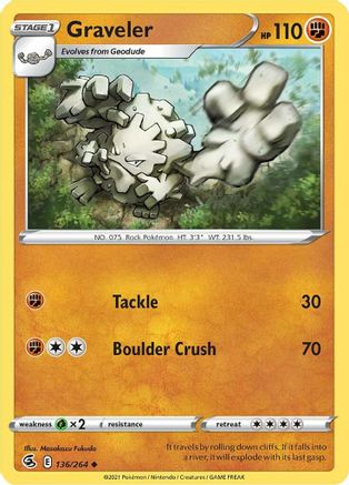 Graveler 136/264  SWSH08 Fusion Strike - Uncommon