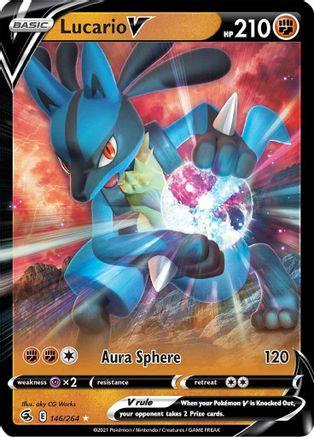 Lucario V 146/264  - Holofoil SWSH08 Fusion Strike - Ultra Rare