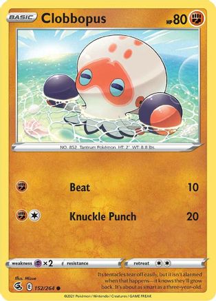 Clobbopus 152/264  - Reverse Holofoil SWSH08 Fusion Strike - Common