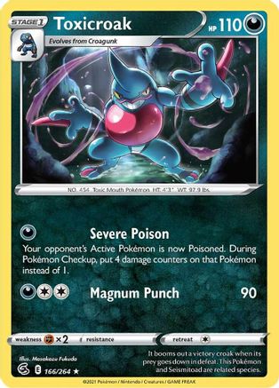 Toxicroak 166/264  SWSH08 Fusion Strike - Rare