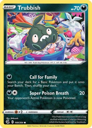 Trubbish 168/264  - Reverse Holofoil SWSH08 Fusion Strike - Common