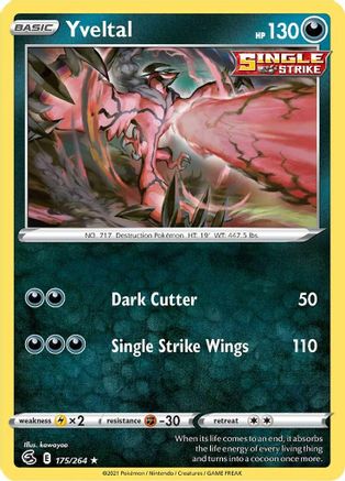Yveltal 175/264  SWSH08 Fusion Strike - Rare