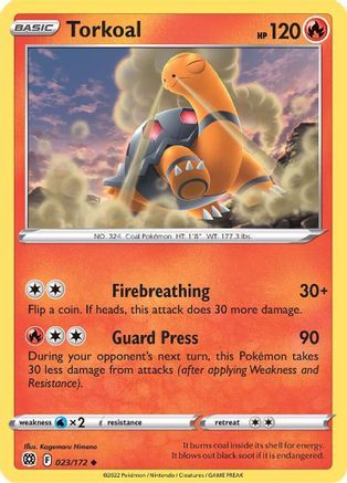 Torkoal 023/172  SWSH09 Brilliant Stars - Uncommon