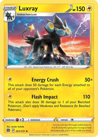 Luxray 051/172  SWSH09 Brilliant Stars - Rare