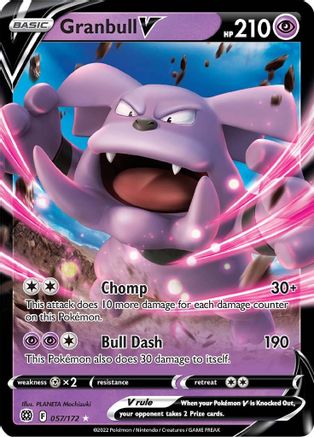 Granbull V 057/172  - Holofoil SWSH09 Brilliant Stars - Ultra Rare