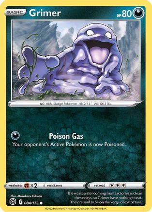 Grimer 084/172  - Reverse Holofoil SWSH09 Brilliant Stars - Common