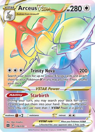 Arceus VSTAR (Secret) (176) 176/172  - Holofoil SWSH09 Brilliant Stars - Secret Rare