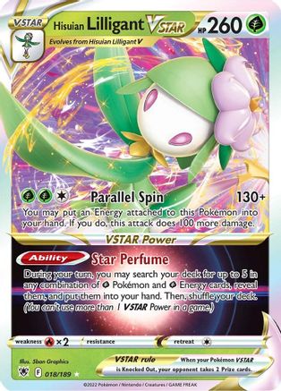 Hisuian Lilligant VSTAR 018/189  - Holofoil SWSH10 Astral Radiance - Ultra Rare