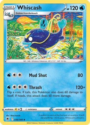Whiscash 036/189  - Reverse Holofoil SWSH10 Astral Radiance - Uncommon