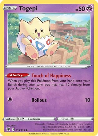 Togepi 055/189  - Reverse Holofoil SWSH10 Astral Radiance - Common