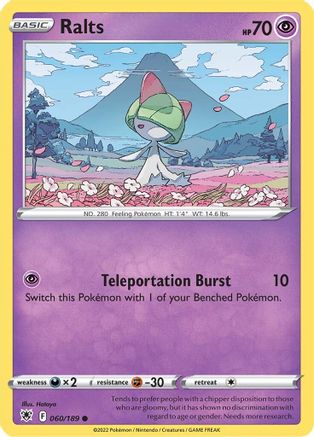 Ralts 060/189  SWSH10 Astral Radiance - Common