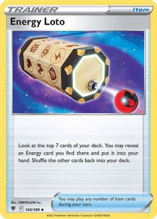 Energy Loto 140/189  - Reverse Holofoil SWSH10 Astral Radiance - Uncommon