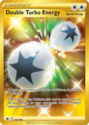 Double Turbo Energy (Secret) 216/189  - Holofoil SWSH10 Astral Radiance - Secret Rare