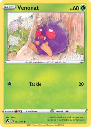 Venonat 001/195  SWSH12 Silver Tempest - Common