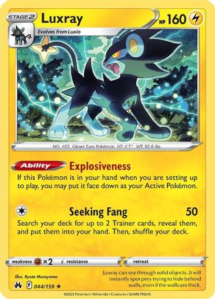 Luxray (44) 044/159  - Reverse Holofoil Crown Zenith - Rare