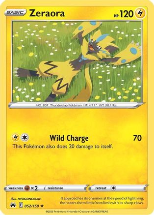 Zeraora 052/159  Crown Zenith - Rare