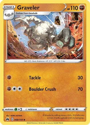 Graveler 068/159  Crown Zenith - Uncommon